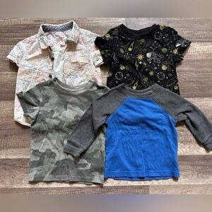 BUNDLE Cat And Jack 12-18 Month Toddler Shirt Lot Bundle Of Four